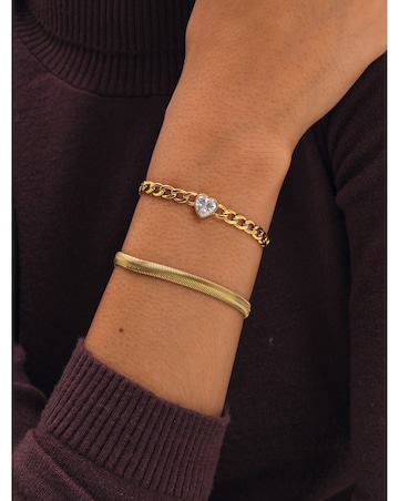 Jon Richard Gold Plated Snake Chain Stainless Steel Bracelet