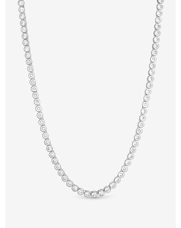 Jon Richard Silver Plated Tennis Round Bezel Necklace