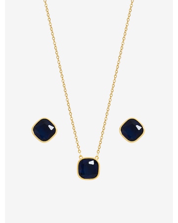 Mood Gold Plated And Sapphire Two Piece Set
