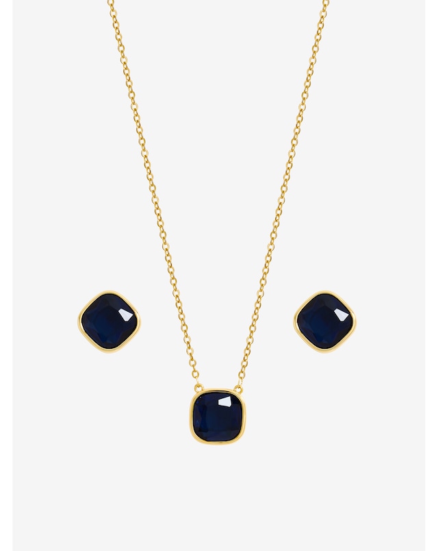 Mood Gold Plated And Sapphire Two Piece Set