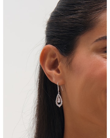 Jon Richard Rhodium Plated And Crystal Pear Drop Box Set