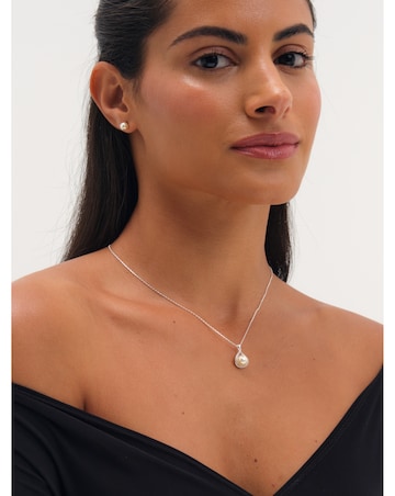 Jon Richard Rhodium Plated Crystal And Pearl Halo Box Set