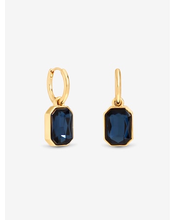 Mood Gold Plated And Blue Drop Earrings