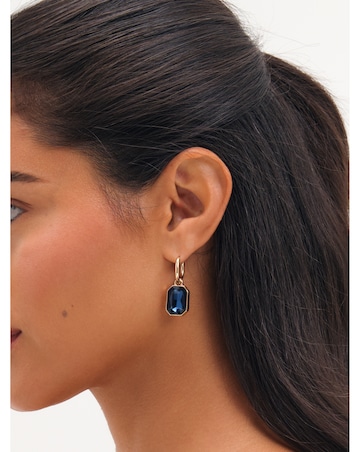 Mood Gold Plated And Blue Drop Earrings
