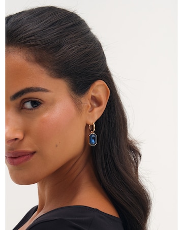 Mood Gold Plated And Blue Drop Earrings