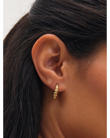 Jon Richard Gold Plated Waterproof Twist Hoop Earrings