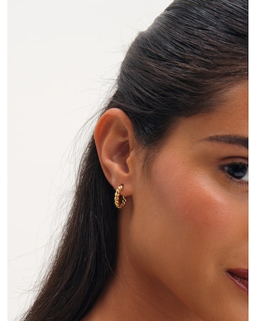 Jon Richard Gold Plated Waterproof Twist Hoop Earrings
