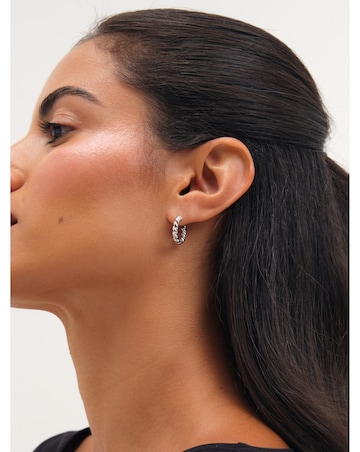Jon Richard Platinum Plated Waterproof Twist Hoop Earrings