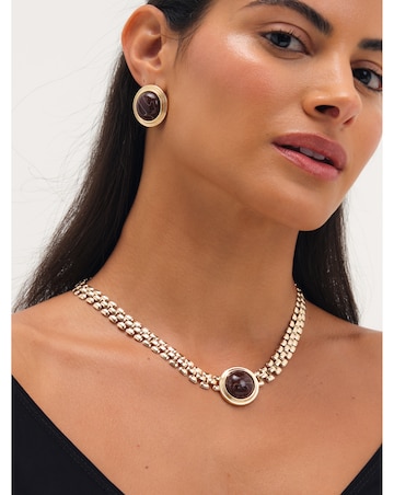 Mood Gold Plated Resin And Chain Necklace
