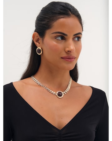 Mood Gold Plated Resin And Chain Necklace
