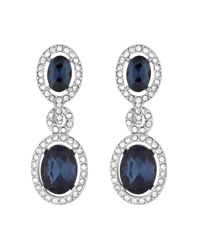 New In - Silver Blue Halo Earrings