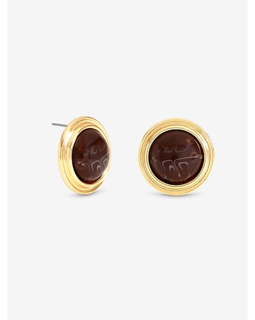 Mood Gold Plated Resin Stud Earrings