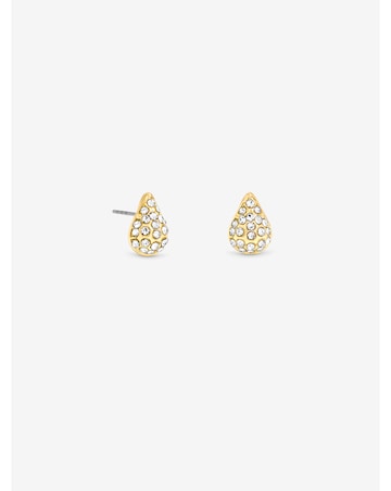 Jon Richard Gold Plated And Pave Teardrop Stud Earrings