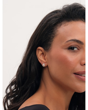 Jon Richard Gold Plated And Pave Teardrop Stud Earrings