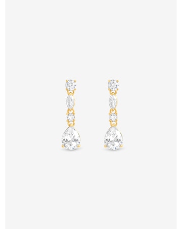 Jon Richard Gold Plated And Crystal Multistone Drop Earrings