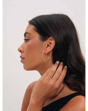 Mood Gold Plated And Crystal Hoop Earrings