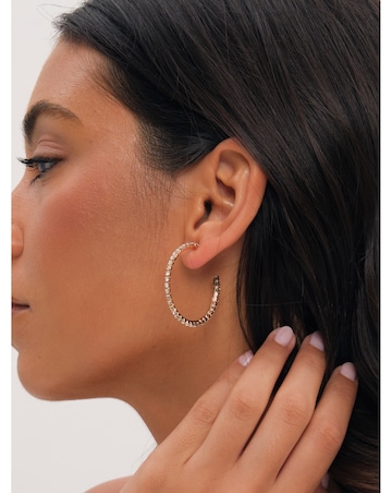Mood Gold Plated And Crystal Hoop Earrings