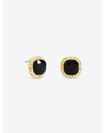 Jon Richard Gold Plated And Jet And Crystal Stud Earrings