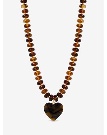 Mood Gold Plated Beaded Heart Necklace