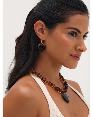 Mood Gold Plated Beaded Heart Necklace