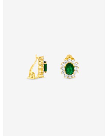 Jon Richard Gold Plated And Emerald Vintage Halo Clip Earrings