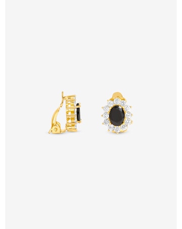 Jon Richard Gold Plated And Jet Vintage Halo Clip Earrings