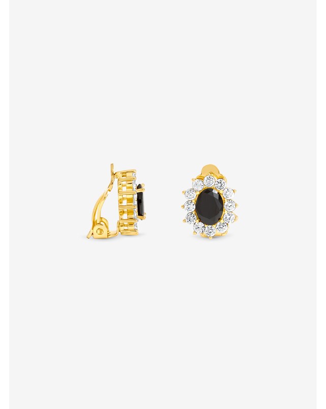 New In - Gold & Jet Vintage Halo Earrings