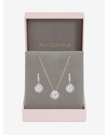 Jon Richard Rhodium Plated And Crystal Knot Drop Box Set