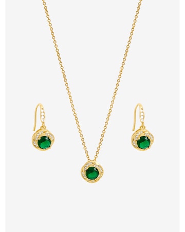 Jon Richard Gold Plated And Emerald Box Set
