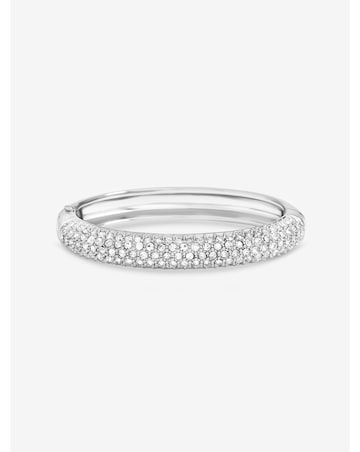 Jon Richard Rhodium Plated Pave Bangle