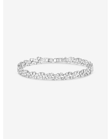 Jon Richard Rhodium Plated Crystal Fine Multi Stone Bracelet