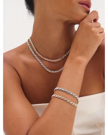 Jon Richard Rhodium Plated Crystal Fine Multi Stone Bracelet