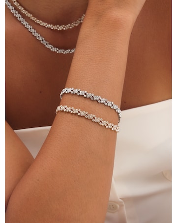 Jon Richard Rhodium Plated Crystal Fine Multi Stone Bracelet