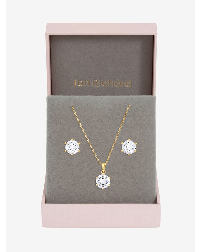 Jon Richard Gold Plated Cubic Zirconia Pendant Box Set