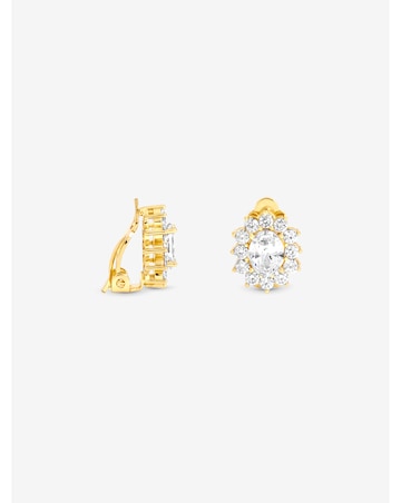 Jon Richard Gold Plated And Crystal Vintage Halo Clip Earrings