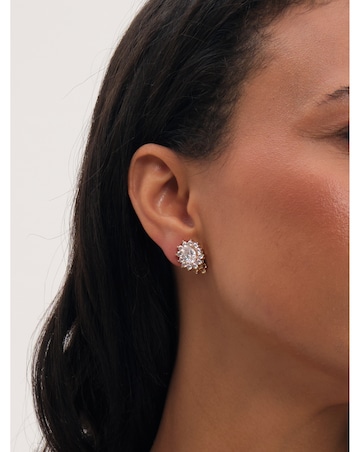 Jon Richard Gold Plated And Crystal Vintage Halo Clip Earrings