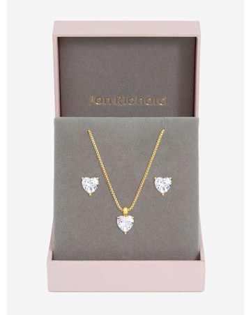 Jon Richard Gold Plated Cubic Zirconia Heart Box Set