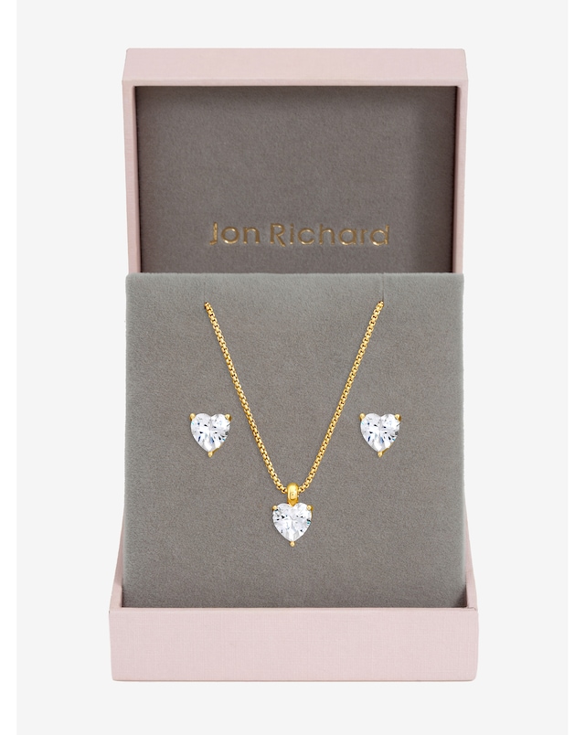 Jon Richard Gold Plated Cubic Zirconia Heart Box Set