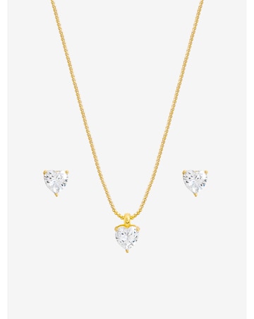 Jon Richard Gold Plated Cubic Zirconia Heart Box Set