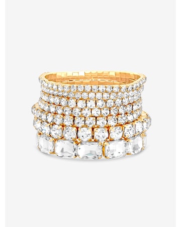 Mood Gold Crystal Statement Multi Pack Bracelet