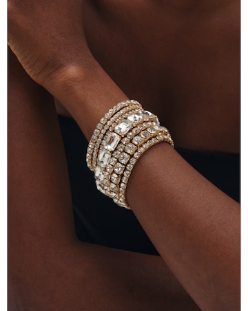 Mood Gold Crystal Statement Multi Pack Bracelet