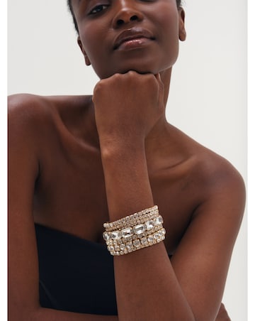 Mood Gold Crystal Statement Multi Pack Bracelet