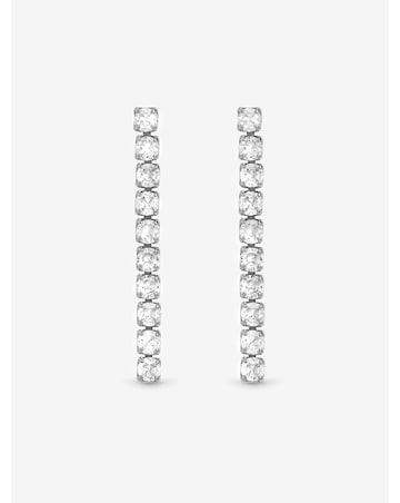 Jon Richard Rhodium Plated and Cubic Zirconia Round Tennis Earrings