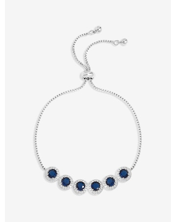Jon Richard Rhodium Plated Sapphire Toggle Bracelet