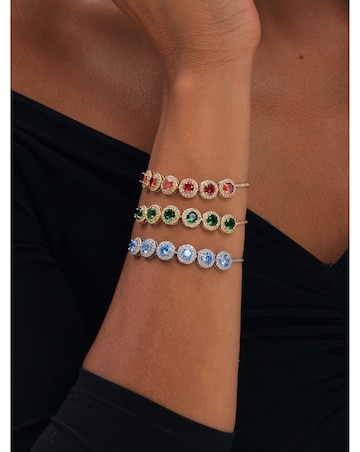 Jon Richard Rhodium Plated Sapphire Toggle Bracelet