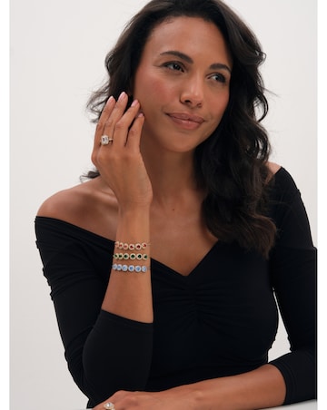 Jon Richard Rhodium Plated Sapphire Toggle Bracelet
