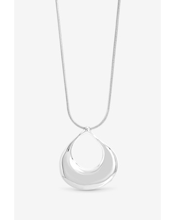 Mood Silver Plated Polished Long Open Drop Pendant