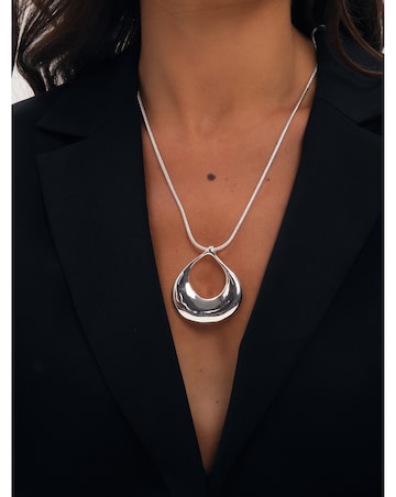Mood Silver Plated Polished Long Open Drop Pendant