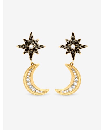 Mood Two Tone Celestial Charm Earrings
