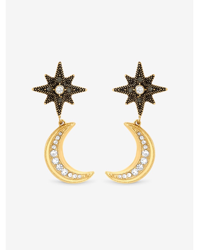 Mood Two Tone Celestial Charm Earrings